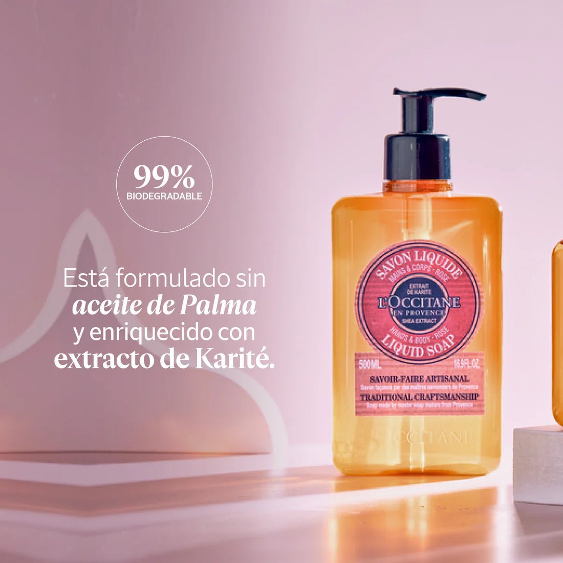 Jabón Líquido de Manos & Cuerpo Karité Rosa