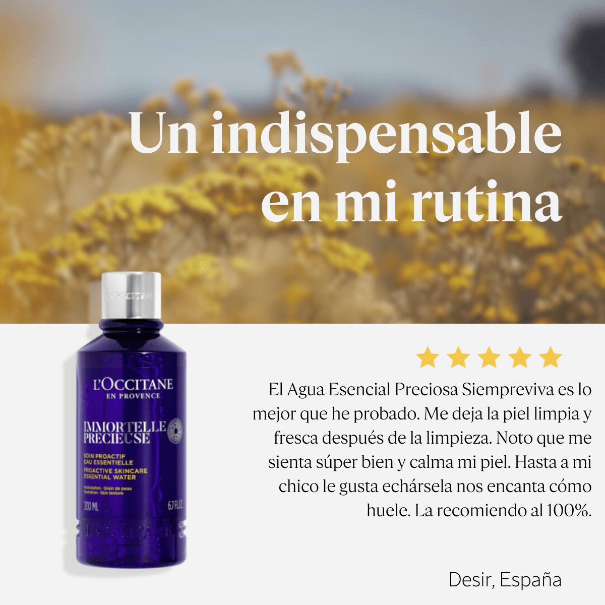 Agua Esencial Preciosa Siempreviva